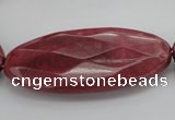 CRC862 15.5 inches 25*50mm faceted oval Brazilian rhodochrosite beads