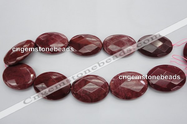 CRC863 15.5 inches 30*40mm faceted oval Brazilian rhodochrosite beads