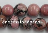 CRD06 15.5 inches 16mm round natural rhodonite gemstone beads