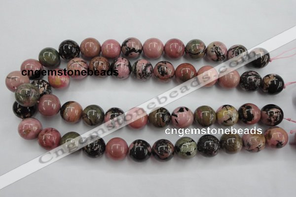 CRD06 15.5 inches 16mm round natural rhodonite gemstone beads