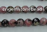 CRD12 15.5 inches 8mm faceted round rhodonite gemstone beads