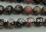 CRD14 15.5 inches 10mm faceted round rhodonite gemstone beads