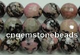 CRD15 15.5 inches 12mm faceted round rhodonite gemstone beads