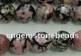 CRD17 15.5 inches 16mm faceted round rhodonite gemstone beads