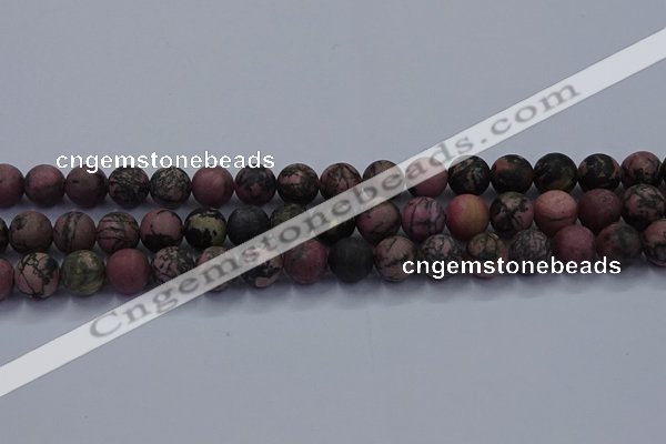 CRD26 15.5 inches 10mm round matte rhodonite beads wholesale