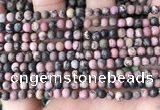 CRD30 15.5 inches 4mm round matte rhodonite beads wholesale