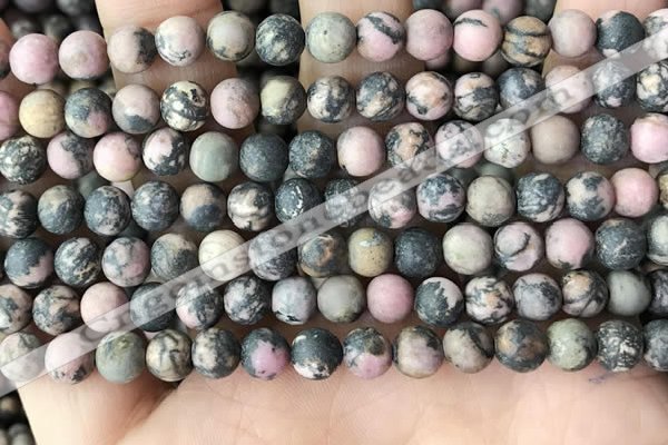 CRD31 15.5 inches 6mm round matte rhodonite beads wholesale