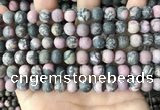 CRD32 15.5 inches 8mm round matte rhodonite beads wholesale