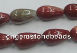 CRE04 16 inches 10*20mm teardrop natural red jasper beads wholesale