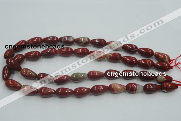 CRE04 16 inches 10*20mm teardrop natural red jasper beads wholesale