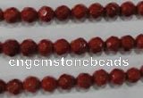 CRE101 15.5 inches 6mm faceted round red jasper beads wholesale