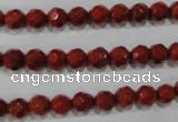 CRE101 15.5 inches 6mm faceted round red jasper beads wholesale