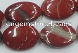 CRE12 16 inches 18*25mm oval natural red jasper beads wholesale