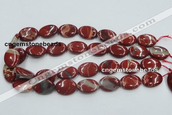 CRE12 16 inches 18*25mm oval natural red jasper beads wholesale