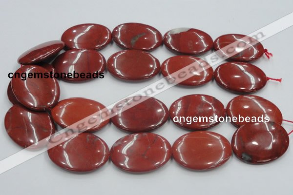 CRE14 16 inches 30*40mm oval natural red jasper beads wholesale