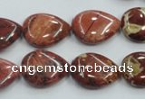 CRE15 16 inches 13*18mm flat teardrop natural red jasper beads wholesale