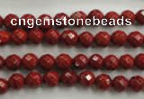 CRE152 15.5 inches 6mm faceted round red jasper beads wholesale