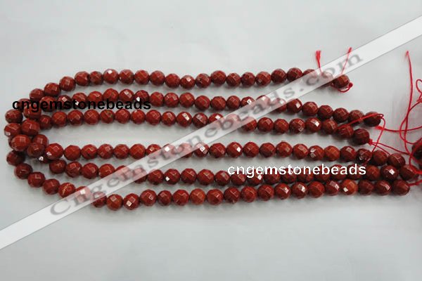 CRE153 15.5 inches 8mm faceted round red jasper beads wholesale