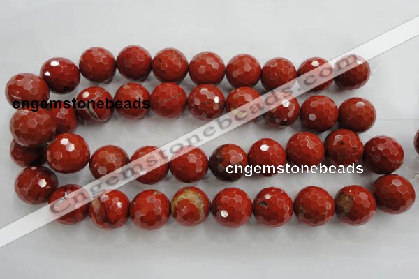 CRE159 15.5 inches 20mm faceted round red jasper beads wholesale