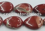 CRE16 16 inches 18*25mm flat teardrop natural red jasper beads wholesale