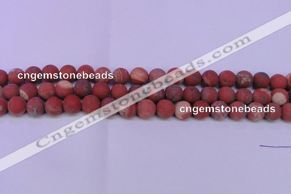 CRE160 15.5 inches 4mm round matte red jasper beads