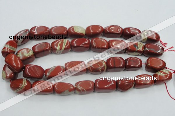 CRE21 16 inches 16*25mm nugget natural red jasper beads wholesale