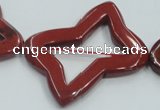 CRE23 16 inches 30*40mm bowknot natural red jasper beads wholesale