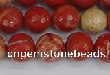 CRE333 15.5 inches 10mm faceted round red jasper beads