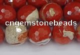 CRE334 15.5 inches 12mm faceted round red jasper beads