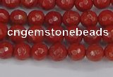 CRE338 15.5 inches 4mm faceted round red jasper beads