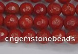 CRE339 15.5 inches 6mm faceted round red jasper beads