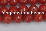 CRE340 15.5 inches 8mm faceted round red jasper beads
