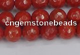 CRE340 15.5 inches 8mm faceted round red jasper beads