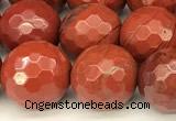 CRE361 15 inches 8mm faceted round red jasper beads wholesale