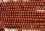 CRE383 15 inches 4mm faceted round red jasper beads wholesale