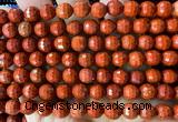 CRE385 15 inches 8mm faceted round red jasper beads wholesale