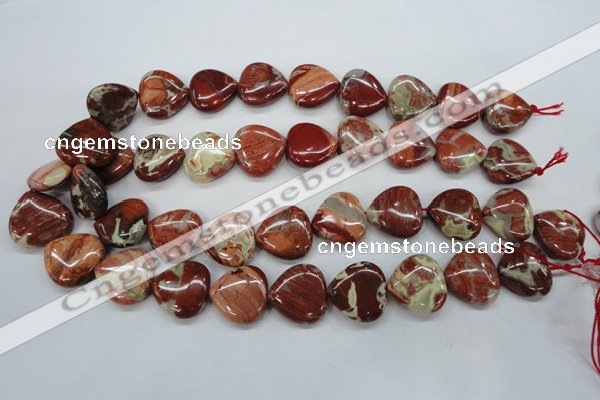 CRE42 15.5 inches 20*20mm heart red jasper beads wholesale