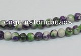 CRF01 15.5 inches 4mm round dyed rain flower stone beads wholesale