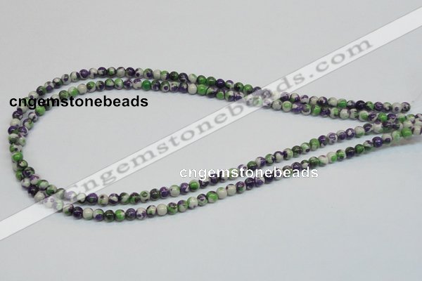 CRF01 15.5 inches 4mm round dyed rain flower stone beads wholesale