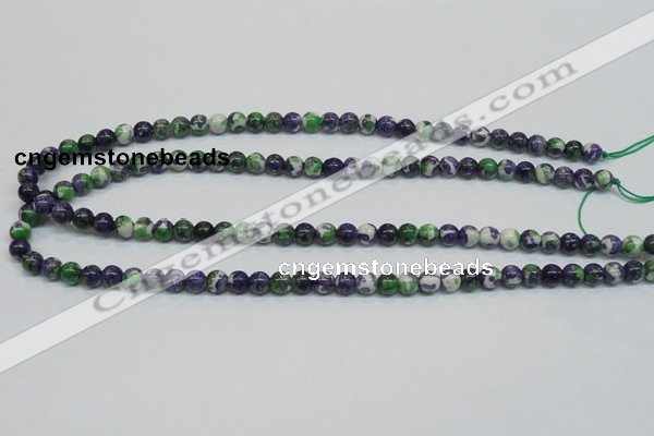 CRF02 15.5 inches 6mm round dyed rain flower stone beads wholesale