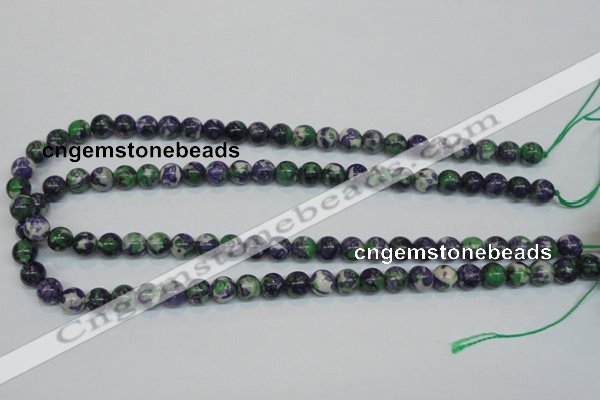 CRF03 15.5 inches 8mm round dyed rain flower stone beads wholesale