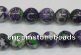 CRF04 15.5 inches 10mm round dyed rain flower stone beads wholesale
