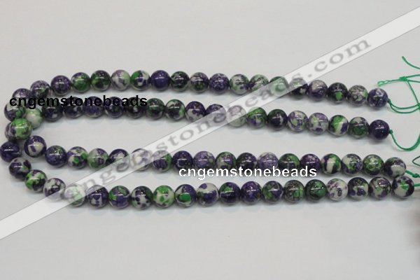 CRF04 15.5 inches 10mm round dyed rain flower stone beads wholesale