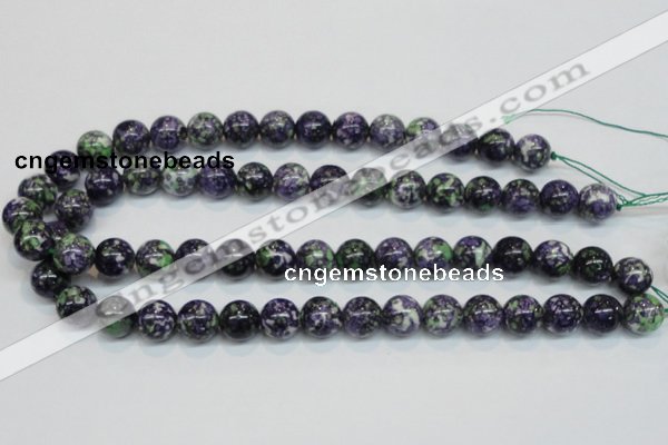 CRF05 15.5 inches 12mm round dyed rain flower stone beads wholesale
