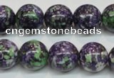 CRF06 15.5 inches 14mm round dyed rain flower stone beads wholesale