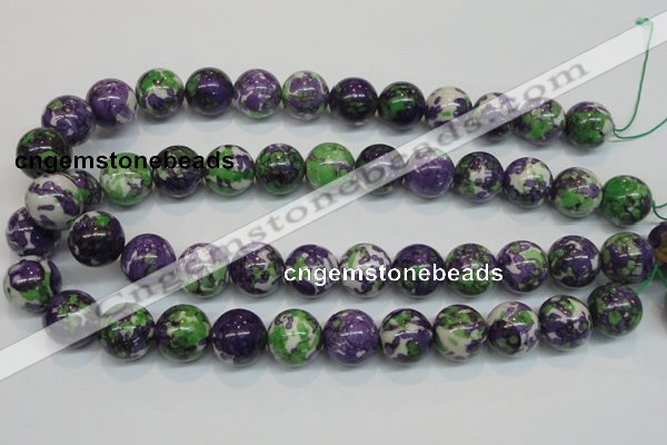 CRF07 15.5 inches 16mm round dyed rain flower stone beads wholesale