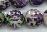 CRF09 15.5 inches 20mm round dyed rain flower stone beads wholesale