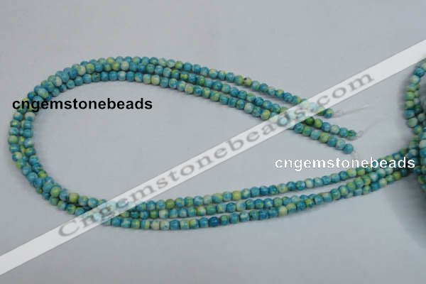 CRF100 15.5 inches 4mm round dyed rain flower stone beads wholesale