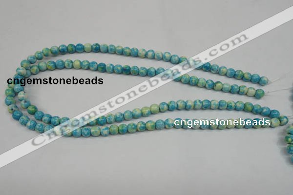 CRF101 15.5 inches 6mm round dyed rain flower stone beads wholesale