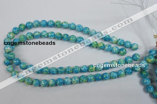 CRF103 15.5 inches 10mm round dyed rain flower stone beads wholesale